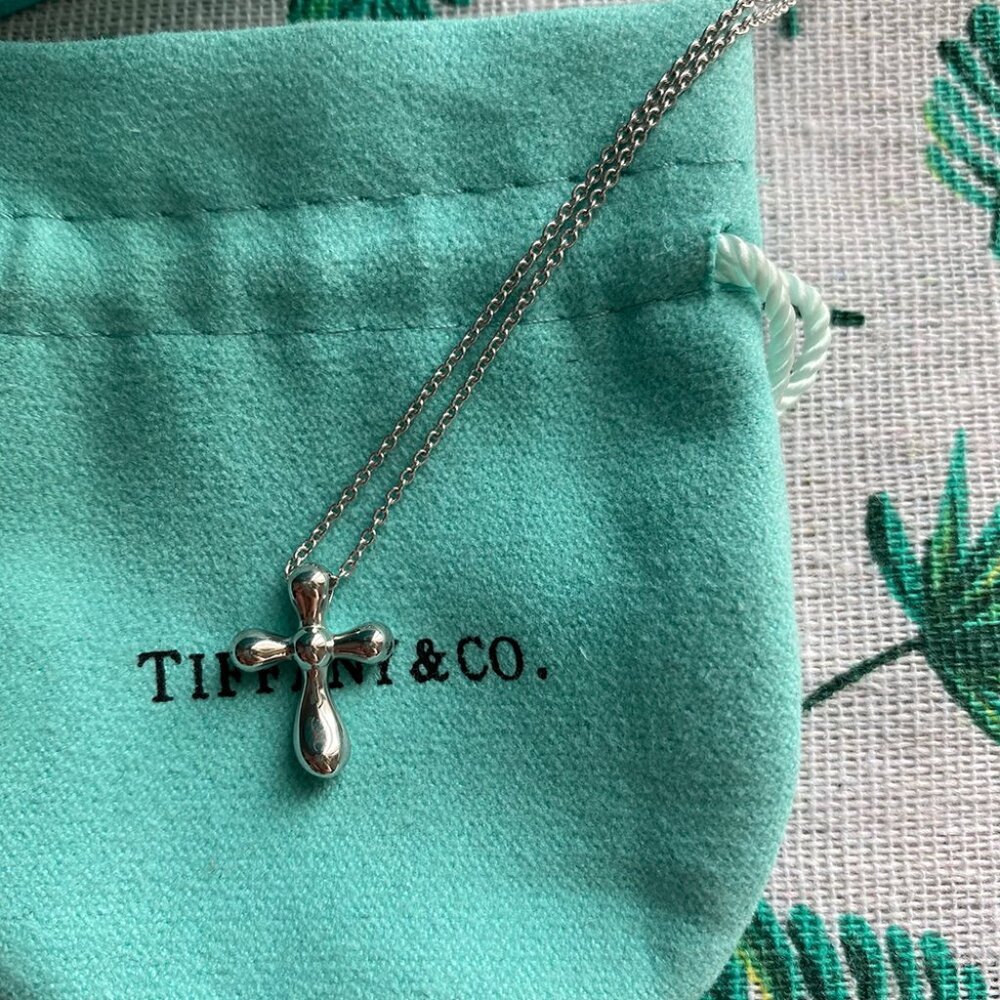 Tiffany And Co. Silver Cross Pendant Necklace